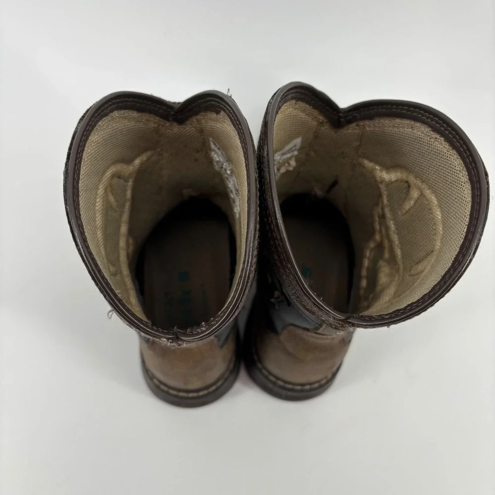 Ariat Roughstock Western Boots Kids Size 1 Brown Skull Graphic Square Toe